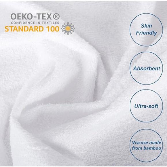 Queen Size Mattress Protector Waterproof, Viscose Terry Mattress Cover- White - Picture 4 of 4
